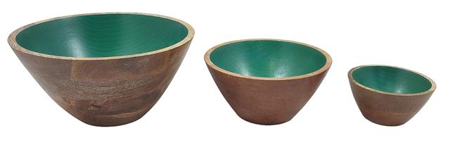 temp-tations Wooden Bowl (set of 3) | Style: Woodlandemerald | by TSC