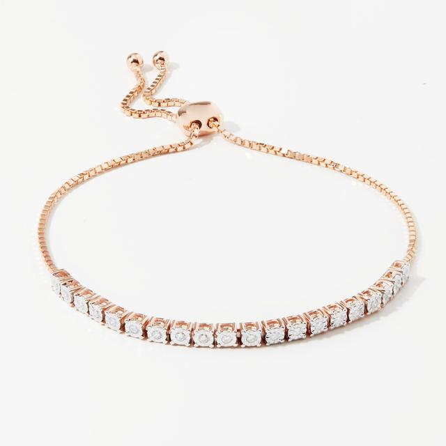 Graziela Gems 14K Gold Diamond Bolo Bracelet | Style: Rose Gold | by TSC