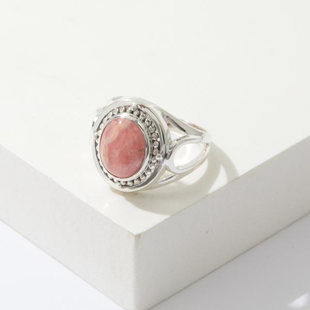 Himalayan Gems Sterling Silver Gemstone Ring | Style: Rhodochrosite | Size: 7 | by TSC