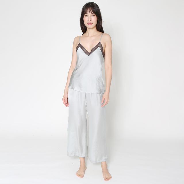 N Natori Natori Edit Washed Satin Icon PJ Set with Lace Detail | Style: Celadon | Size: Medium | by TSC