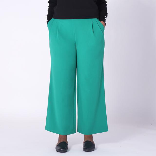 Nina Leonard Elastic Waist Pleat Pant | Style: Kelly Green | Size: 3X | by TSC