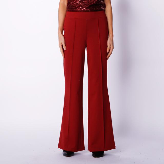 DG2 by Diane Gilman Pintuck Wide Leg Ponte Pull-On Pant | Style: Rhubarb | Size: Small | by TSC