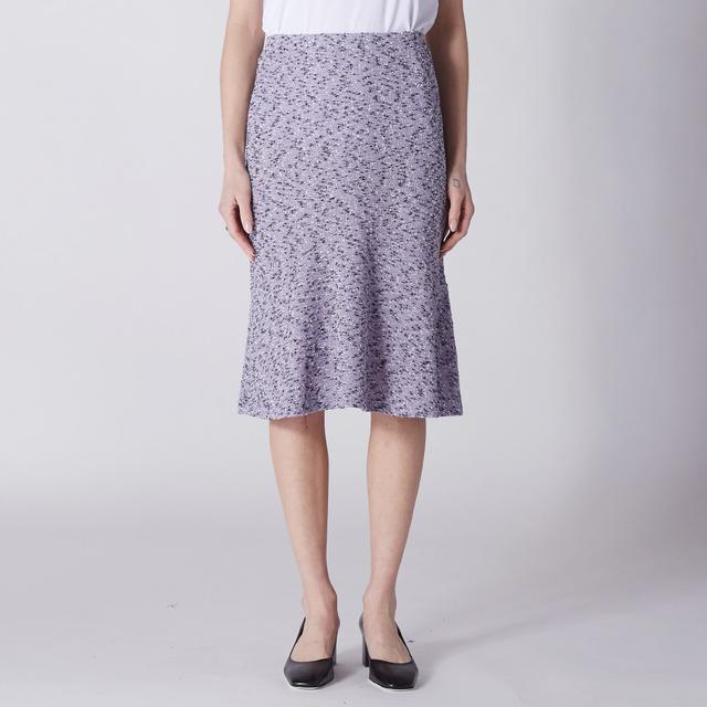Kim & Co. Boucle Knit Frilled Skirt | Style: Lilac | Size: Small | by TSC