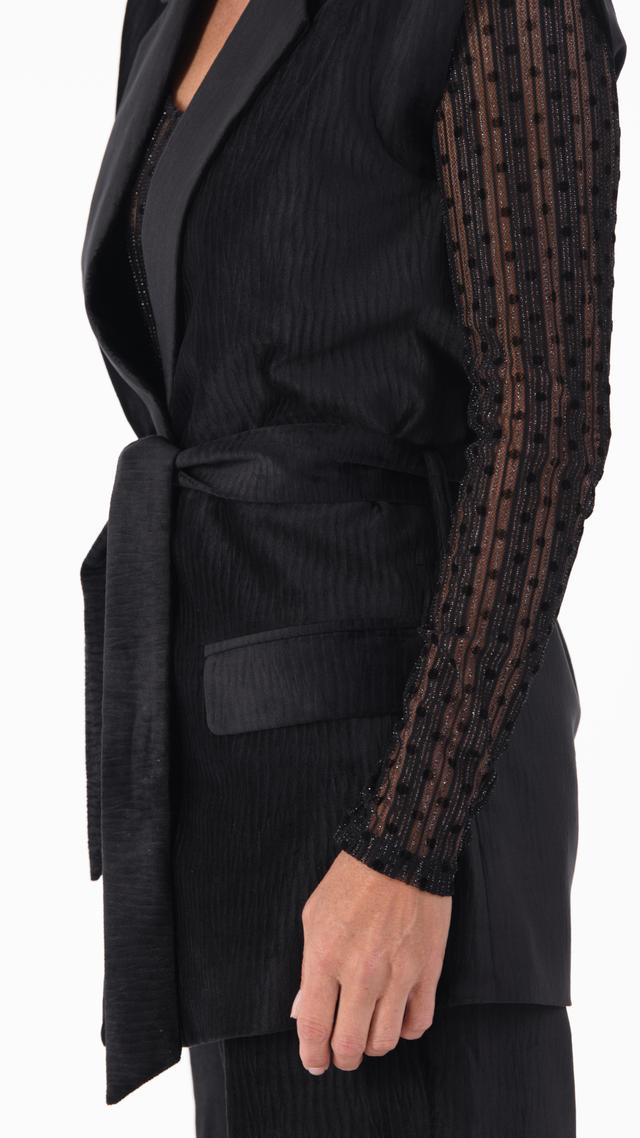 Modern Identity Sleeveless Belted Vest | Style: Black | Size: 1X | by TSC