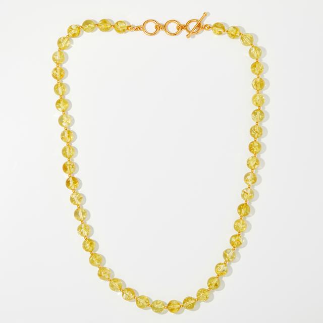 Amber Extraordinaire Sterling Silver Round Bead Toggle Necklace | Style: Lemon/Ygp | by TSC