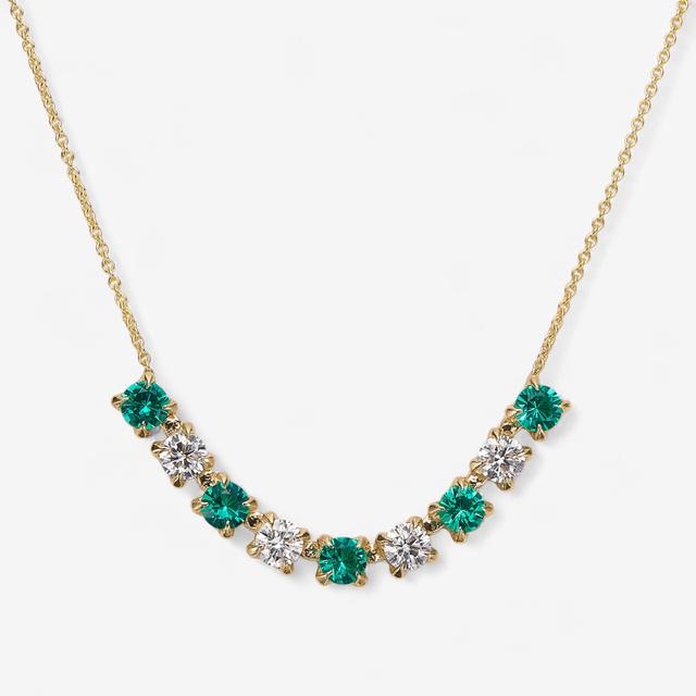 EVERA Diamonds 14K Yellow Gold Gemstone & Diamond Necklace | Style: Emerald | by TSC