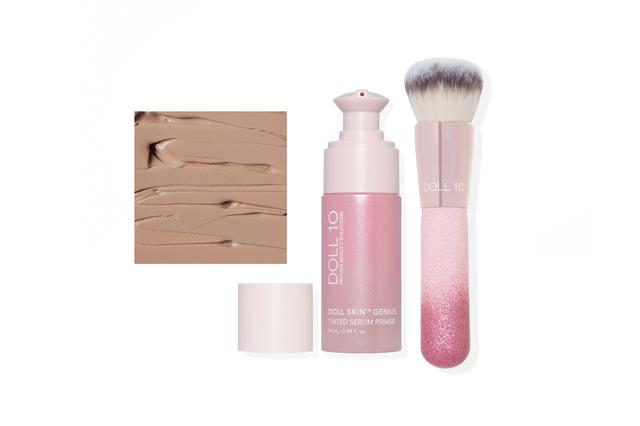 Doll 10 Tinted Serum Primer With Limited Edition Glitter Brush | Style: 2 Medium | by TSC