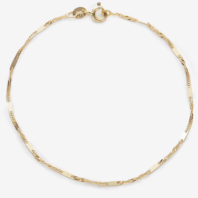 TruGold 10K Yellow Gold Singapore Bracelet With Bar Stations | Size: 8" | by TSC