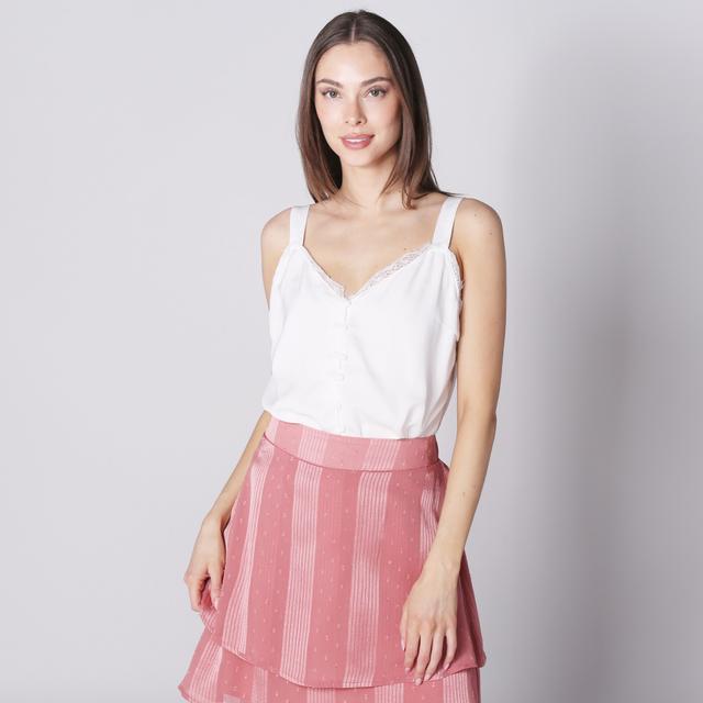 Modern Identity Wide Strap Satin Tank Bodysuit | Style: White | Size: 2X | by TSC