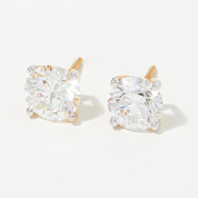 Evera Diamonds 18K Gold Diamond Stud Earrings with Screw Back | Style: Ygl/4.00Ctw | by TSC