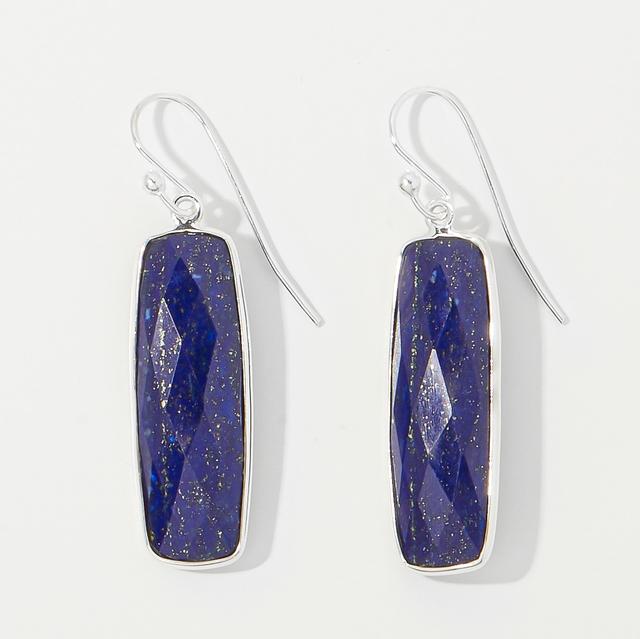 Himalayan Gems Sterling Silver Gemstone Earrings | Style: Lapis | by TSC