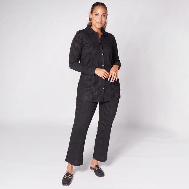 Cuddl Duds Regular Everyday Rib Lounge Set | Style: Black | Size: Small | by TSC