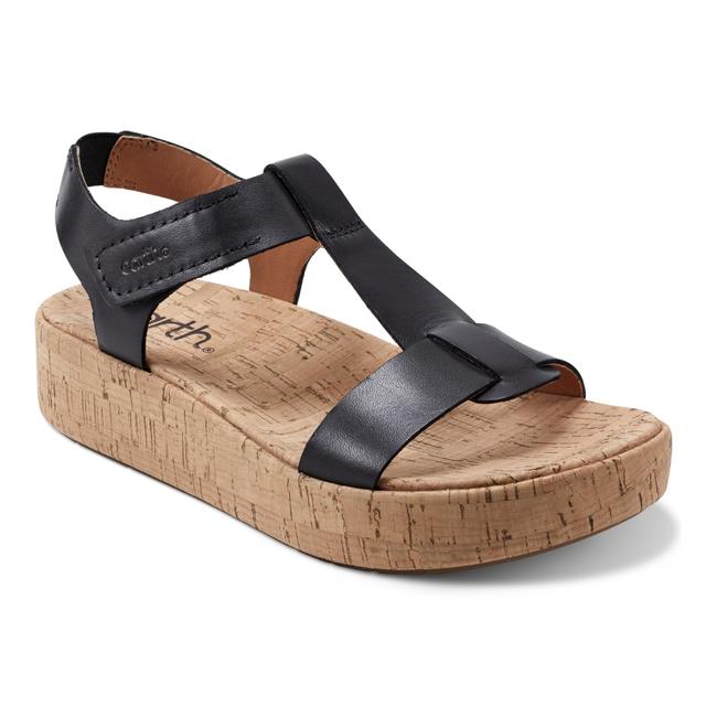 Earth Shoes Shari Ankle Strap Wedge Sandal | Style: Black | Size: 5 | by TSC