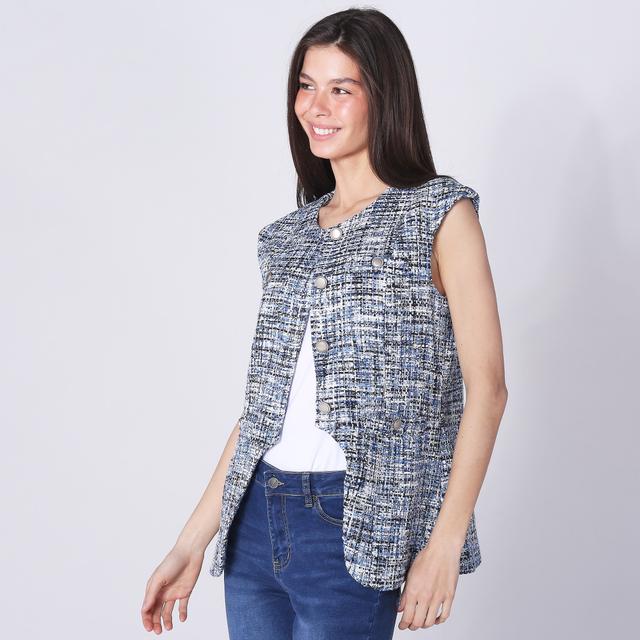 Legacy Nancy Tweed Long Vest | Style: Blue | Size: 18 | by TSC