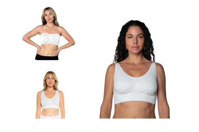 Rhonda Shear Shapewear Shear Three Pack Essentials Ahh Bra | Style: White | Size: XS | by TSC