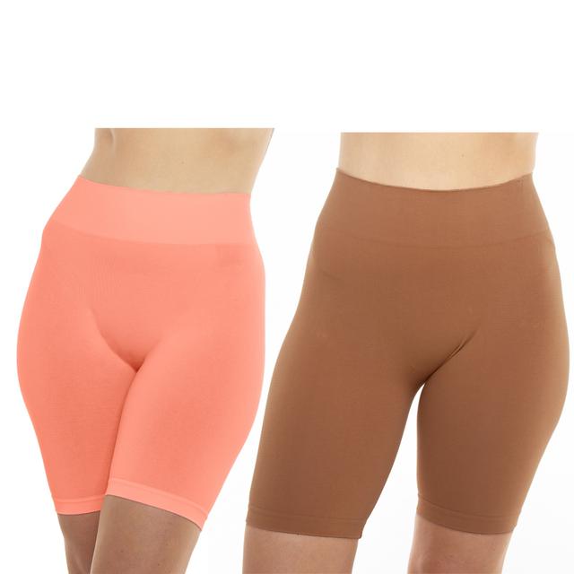 Rhonda Shear Shapewear Shear Two-Pack Ahh Longline Short | Style: Flower/Mahogany | Size: XS | by TSC