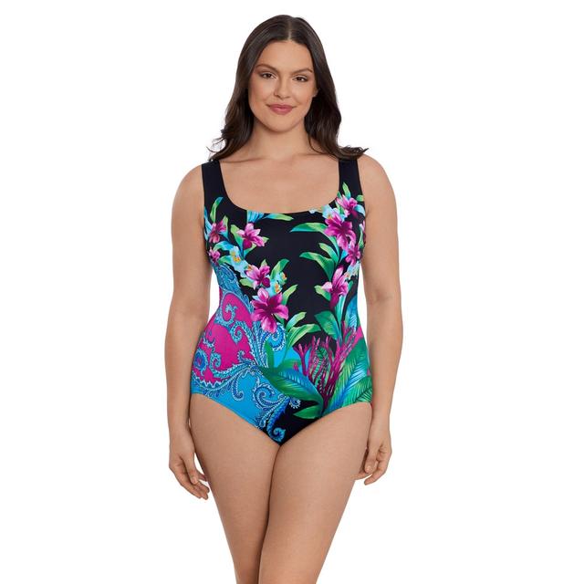 Longitude Swimwear Panel Scoopneck Tank Swimsuit | Size: 12 | by TSC