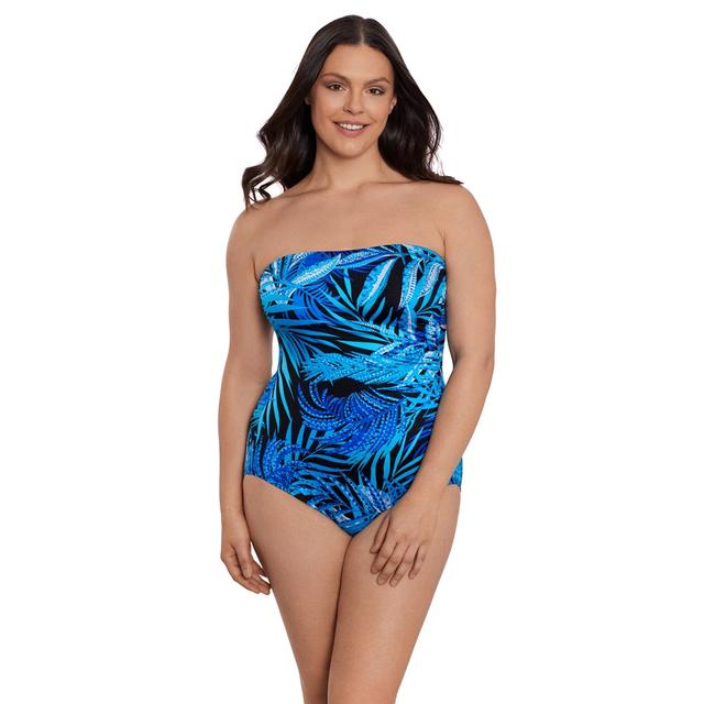 Longitude Swimwear Side Shirred Bandeau | Style: Turquoise | Size: 10 | by TSC