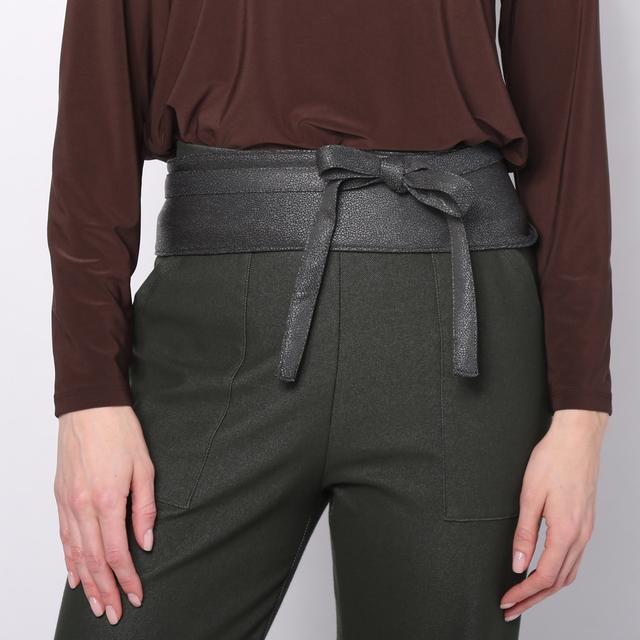 Kim & Co. Croco Faux Leather Knit Cummerbund | Style: Thyme | Size: XS/Small | by TSC