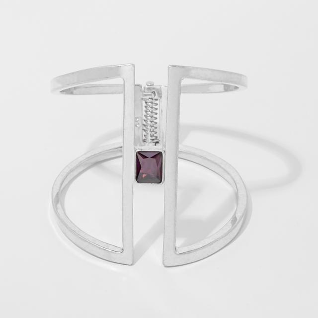 MarlaWynne Marla Wynne Minimalist Bling Wide Cuff | Style: Silver Tone | Size: Medium/Large | by TSC