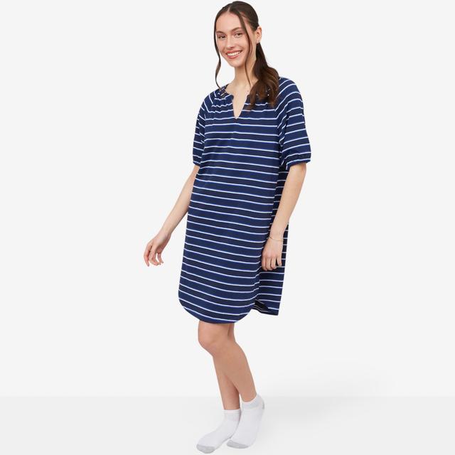 Cuddl Duds Jacquard Knit Lounge Dress | Style: Oxford Navy | Size: Small | by TSC