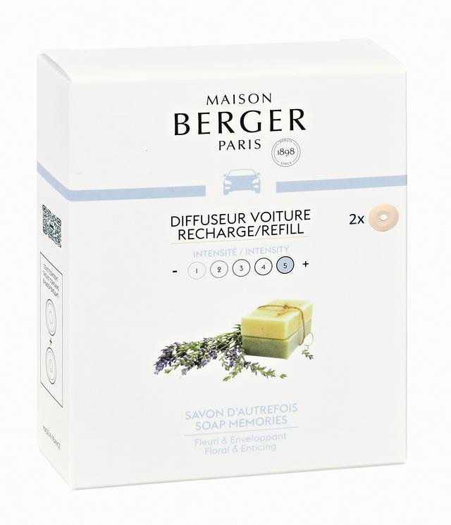 Maison Berger Paris Car Diffuser Refill (2-Pack) | Style: Soap Memories | by TSC