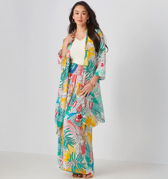 Charlie Paige Belted Tropical Print Kimono | Size: Small | by TSC