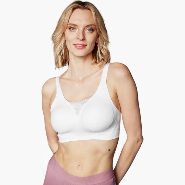 Rhonda Shear Shapewear Shear Infinity Edge Gel Bra with Lace Detail | Style: White | Size: XS | by TSC