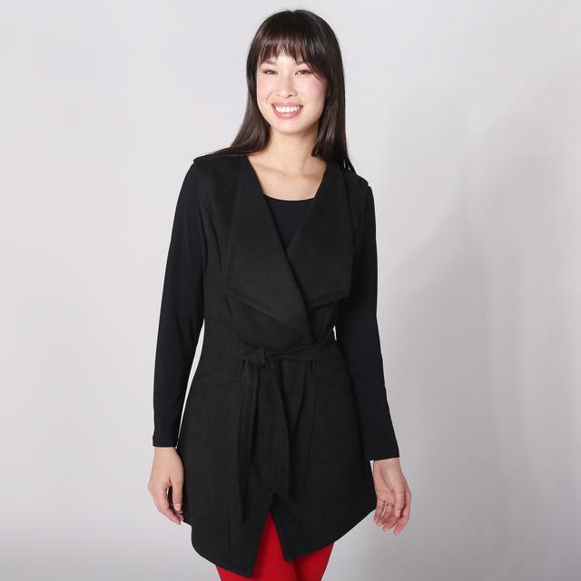 Marallis Faux Stretch Suede Vest | Style: Black | Size: 2XL | by TSC