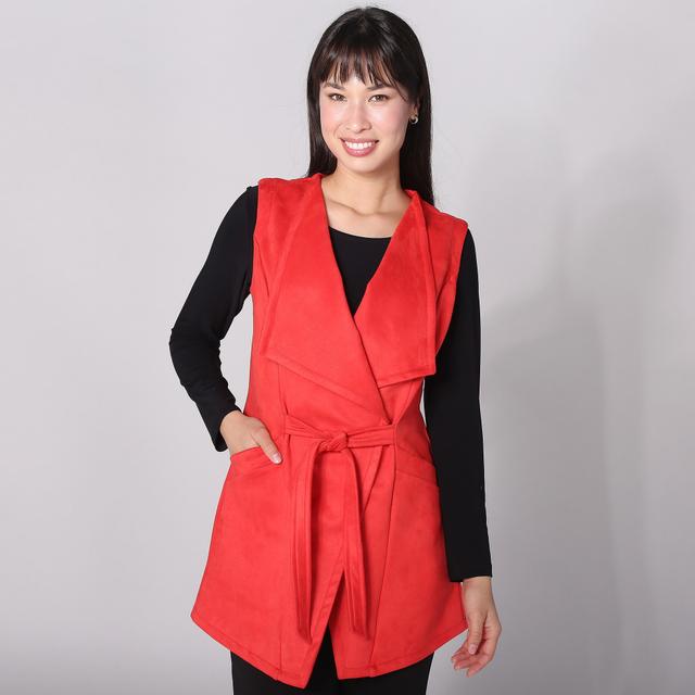 Marallis Faux Stretch Suede Vest | Style: Red | Size: Large | by TSC