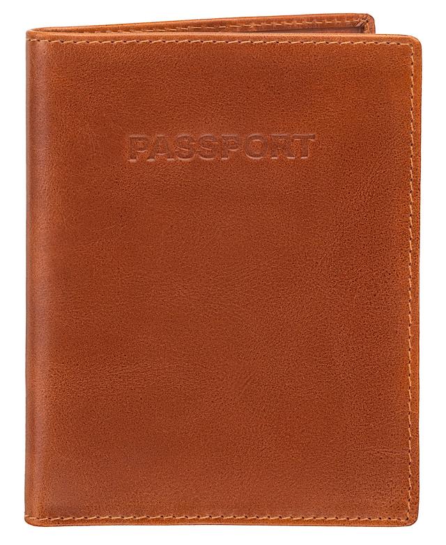 Mancini Fine Leather Casablanca Collection RFID Secure Passport Holder | Style: Cognac | by TSC