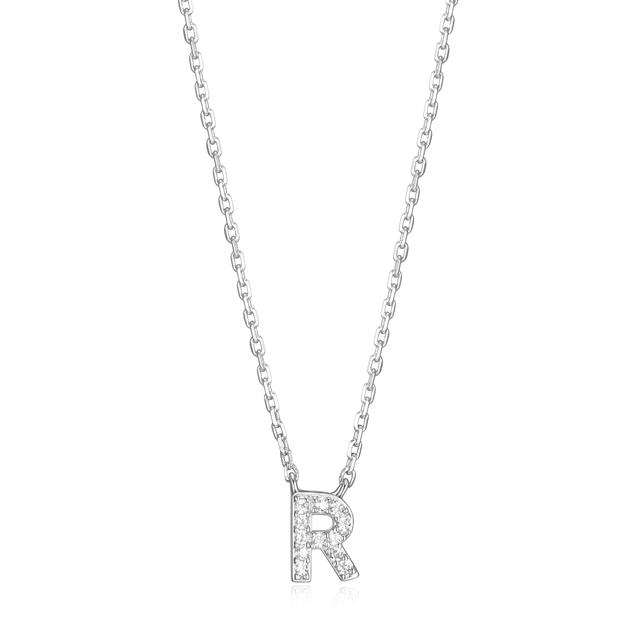 Diamonelle Sterling Silver Mini Initial Necklace 18" | by TSC
