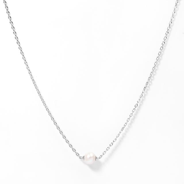 Amour Pearls Sterling Silver 9-9.5mm Cultured Freshwater Pearl Necklace | by TSC