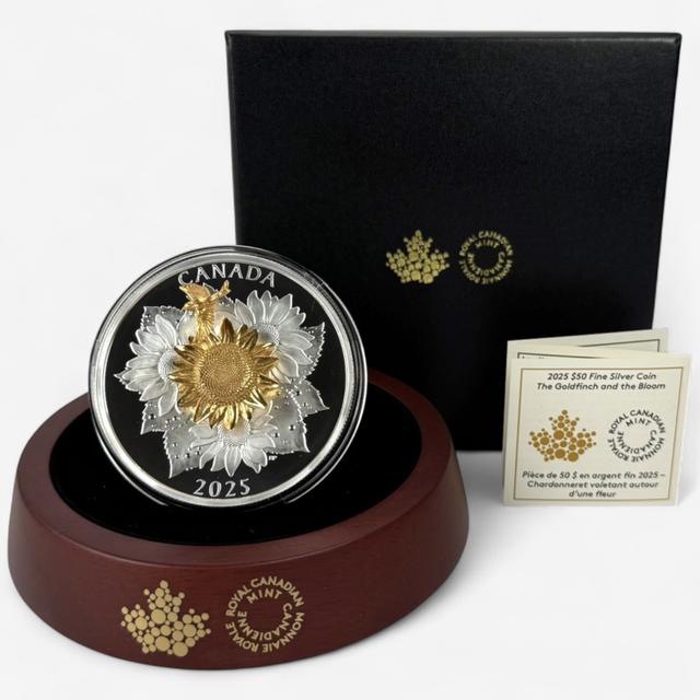 Royal Canadian Mint (RCM) 2025 $50 The Goldfinch and Bloom Silver Coin | by TSC