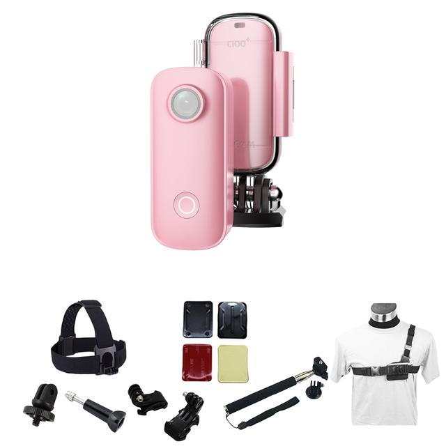 SJCAM C100+ 1080p Sports Action Camera Bundle | Style: Pink | by TSC
