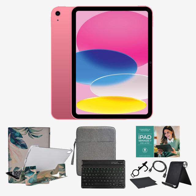 Apple iPad (A16) 11" Bundle (128 GB, 256 GB, 512 GB; 2025) | Style: Pink/Greenleaf | Size: 256GB | by TSC