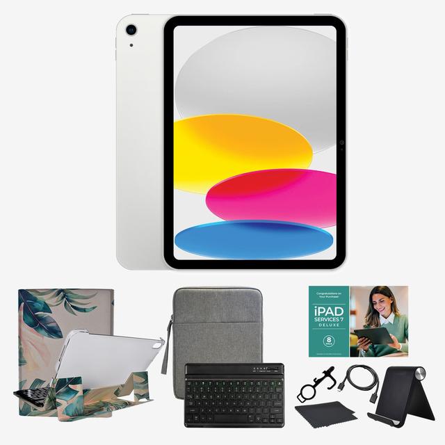 Apple iPad (A16) 11" Bundle (128 GB, 256 GB, 512 GB; 2025) | Style: Silvr/Greenleaf | Size: 128GB | by TSC