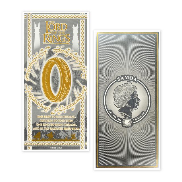 Canadian Coin & Currency Three-Gram $1 Pure Silver Note Lord of the Rings 2021 Samoa | by TSC