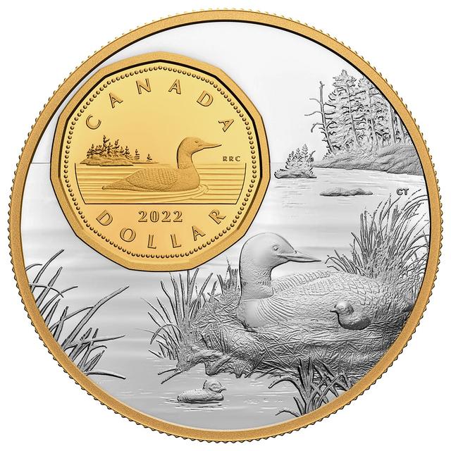 Royal Canadian Mint (RCM) 2022 The Bigger Picture: The Loon Five-Ounce One-Dollar Fine Silver Coin | by TSC
