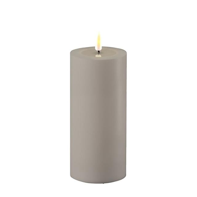 Deluxe Home Art Wax LED Outdoor Candle (3" diameter) | Style: Grey | Size: 3"X6" | by TSC