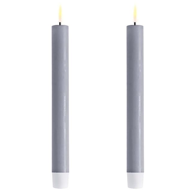 Deluxe Home Art Wax LED Traditional Dinner Candles (2-pack) | Style: Dust Blue | Size: 6" | by TSC