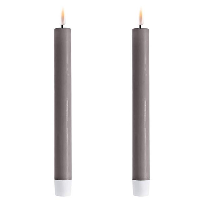 Deluxe Home Art Wax LED Traditional Dinner Candles (2-pack) | Style: Grey | Size: 6" | by TSC