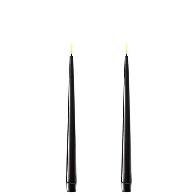 Deluxe Home Art Wax LED Tapered Candles (2-pack) | Style: Black | Size: 15" | by TSC