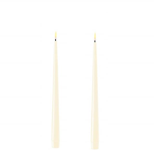 Deluxe Home Art Wax LED Tapered Candles (2-pack) | Style: Cream | Size: 15" | by TSC