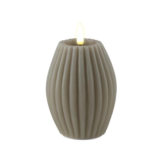 Deluxe Home Art Wax LED Striped Candle | Style: Sand | Size: 3"X4" | by TSC