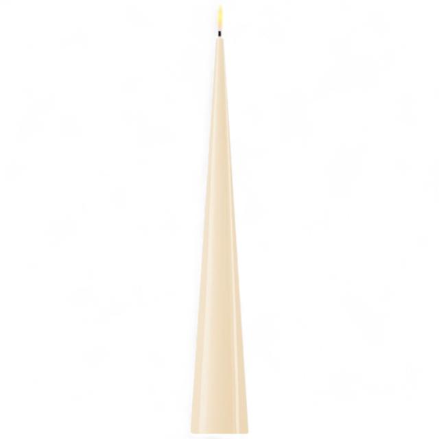 Deluxe Home Art Wax LED Christmas Cones Candle | Style: Cream | Size: 2"X15" | by TSC