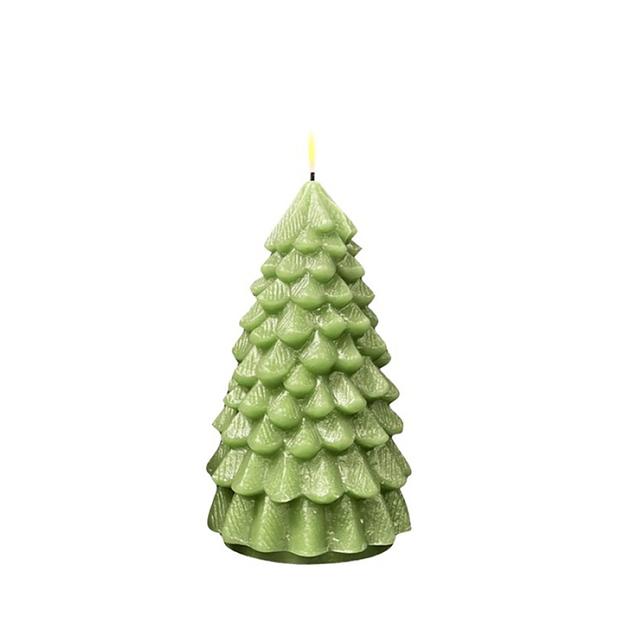 Deluxe Home Art Wax LED Pine Tree Candle | Style: Green | Size: 7.5"X4" | by TSC