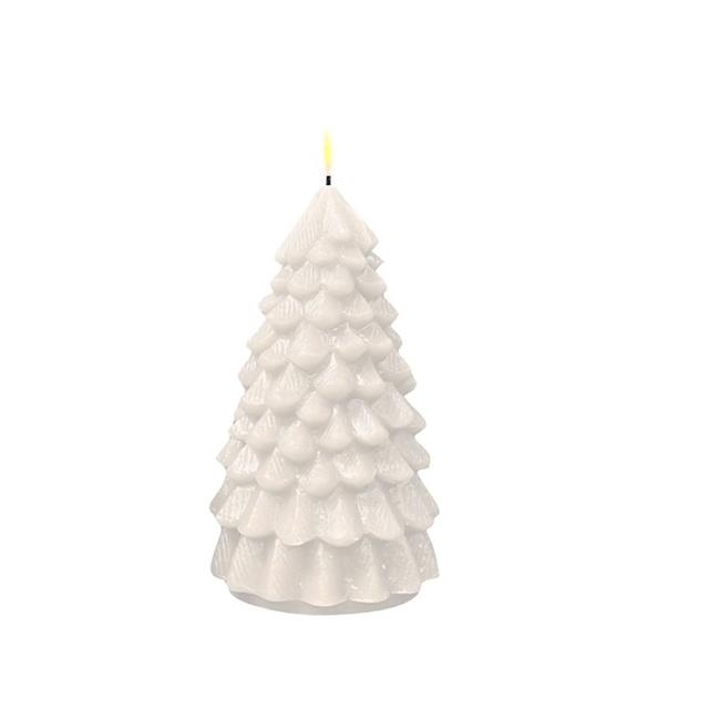 Deluxe Home Art Wax LED Pine Tree Candle | Style: White | Size: 8.75"X4.25" | by TSC