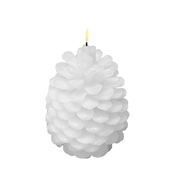 Deluxe Home Art Wax LED Pine Cone Candle | Style: White | Size: 6"X4" | by TSC