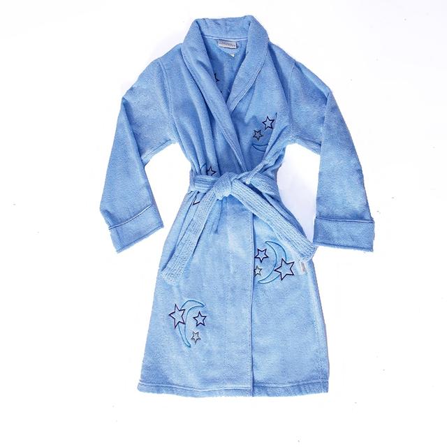 SmartSilk Kids Cotton Terry Bathrobe | Style: Blue | Size: 14 | by TSC